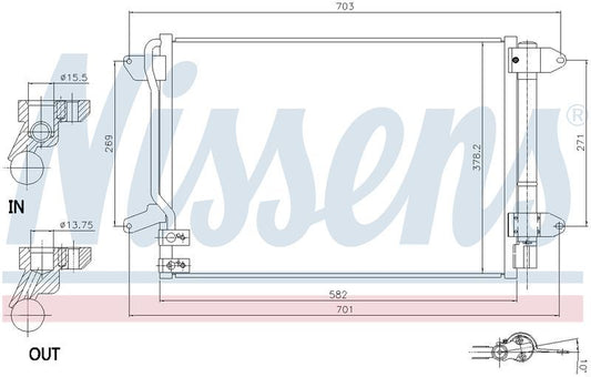 Nissens CONDENSER VW JETTA 1B 1.4L & 2.0L 11-17 CN6569N