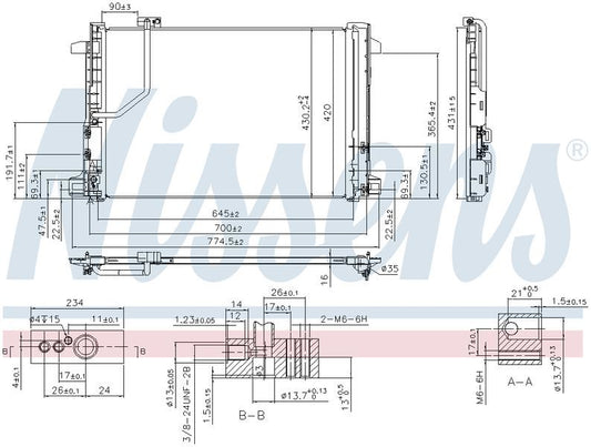 Nissens CONDENSER MERCEDES C CLASS W204 S204 07-ON E CLASS W212 S212 CN6575N