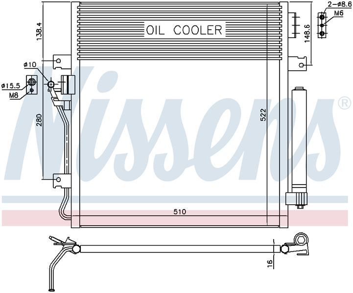 Nissens CONDENSER DODGE NITRO 07-09 2.8L DSL TURBO , CHEROKEE LTD CN6592N