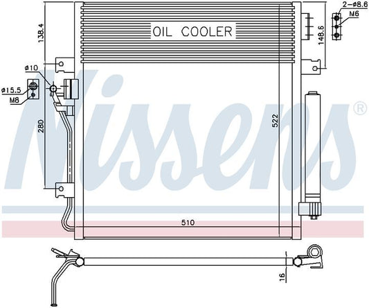 Nissens CONDENSER DODGE NITRO 07-09 2.8L DSL TURBO , CHEROKEE LTD CN6592N