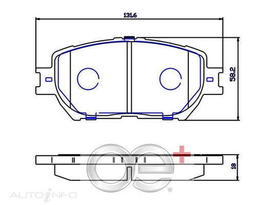 OE+ CEREMIC BRAKE PADS FRONT SUITS TOYOTA WISH CAMRY ISIS - DB1462CP