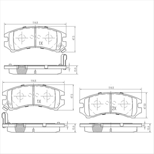 FARGO FRONT DISC BRAKE PADS - NISSAN HOLDEN SUZUKI DB1117F