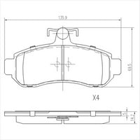 FARGO FRONT BRAKE PADS MITSUBISHI DIAMANTE MAGNA  DB1203F