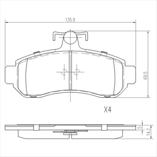 FRONT BRAKE PADS MITSUBISHI DIAMANTE MAGNA  DB1203F