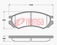 Remsa FRONT DISC BRAKE PADS - NISSAN PULSAR N16 00-06 DB1214 E