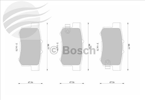 Bosch REAR BRAKE PADS HONDA ACCORD CU DB1230BL