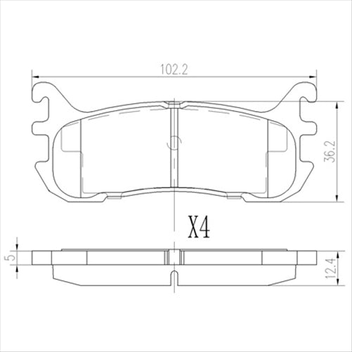 REAR BRAKE PADS SET MAZDA USE DB1283F DB1291F