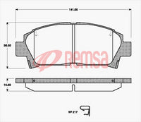 Remsa DB1352 UC FRONT DISC BRAKE PADS - TOYOTA MR2 TURBO 94-01