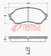 Remsa FRONT DISC BRAKE PADS - FORD / MAZDA 323 BJ 98-03 DB1358 E