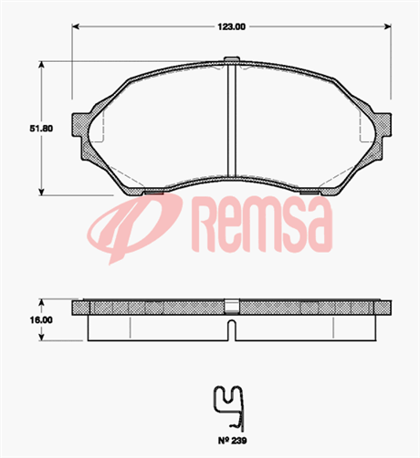 Remsa FRONT DISC BRAKE PADS - FORD / MAZDA 323 BJ 98-04  DB1358 UC