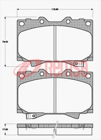 Remsa DB1365 UC FRONT DISC BRAKE PADS - TOYOTA LAND CRUISER HDJ10# 00-05