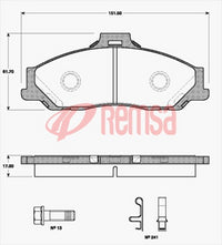 Remsa DB1366 UC FRONT DISC BRAKE PADS - MAZDA B SERIES B SER 4WD 9