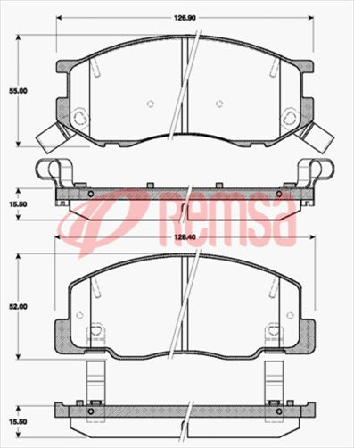 Remsa DB1372 UC FRONT DISC BRAKE PADS - TOYOTA PREVIA TCR10 97-02