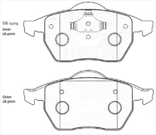FARGO FRONT BRAKE PADS AUDI VW (188.0) DB1404F