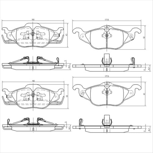 FARGO FRONT BRAKE PADS HOLDEN ASTRA TS CD 98- (266.0) DB1424F