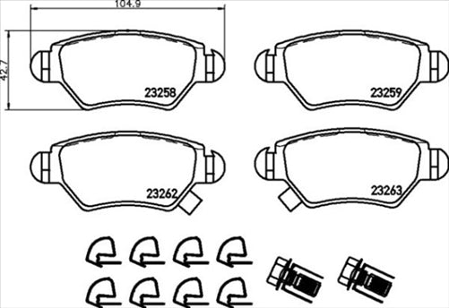 PROSELECT REAR DISC BRAKE PADS - HOLDEN ASTRA (BOSCH NON -ABS ) 98-01