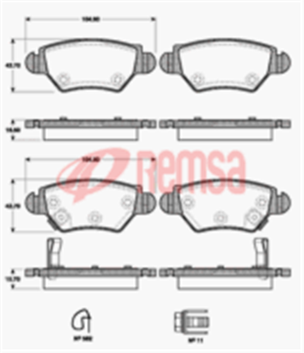 DB1425 E REAR DISC BRAKE PADS - HOLDEN ASTRA(BOSCH N/ABS) 068522
