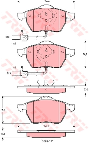 FARGO FRONT BRAKE PADS AUDI / VOLKSWAGEN A6 97- (323.0) 188.3 DB1427FP