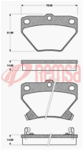 Remsa DB1429 UC REAR DISC BRAKE PADS - TOYOTA COROLLA ZZE122R 01-