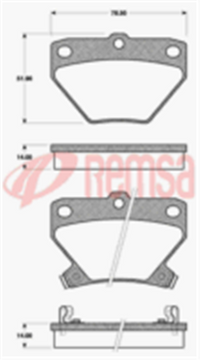 Remsa DB1429 UC REAR DISC BRAKE PADS - TOYOTA COROLLA ZZE122R 01-