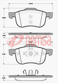 Remsa DB1445 E FRONT DISC BRAKE PADS - VOLVO V70 S80,XC70 99-05