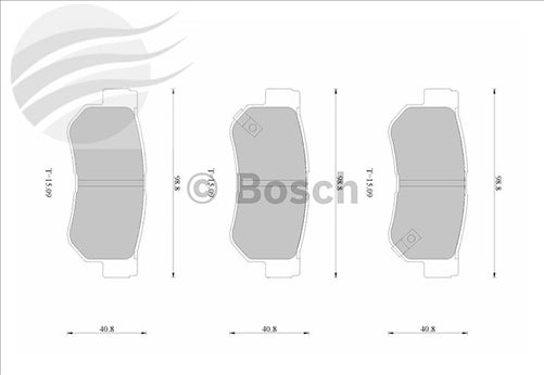 Bosch REAR BRAKE PADS HYUNDAI GETZ TB DB1451BL
