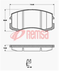Remsa FRONT DISC BRAKE PADS - MITSUBISHI LANCER CS9A 03-  DB1455 E