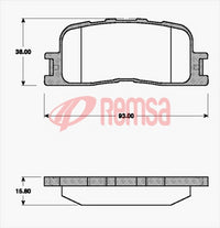 Remsa DB1463 UC REAR DISC BRAKE PADS - TOYOTA CAMRY ACV30,MCV30