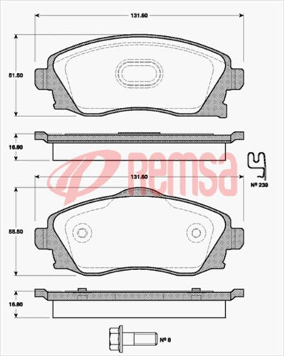 DB1471 E FRONT DISC BRAKE PADS - HOLDEN COMBO 01-11 077482