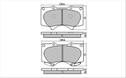 PROSELECT FRONT BRAKE PADS - TOYOTA PRADO CERAMIC 03-