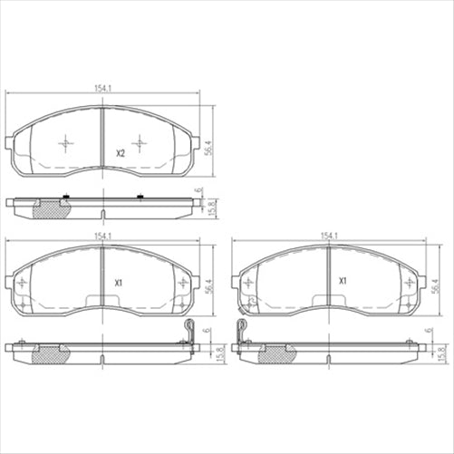 FRONT BRAKE PADS KIA CARNIVAL / PREGIO 00 DB1489FP