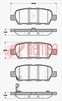 Remsa DB1509 E REAR DISC BRAKE PADS - NISSAN X-TRAIL 01-