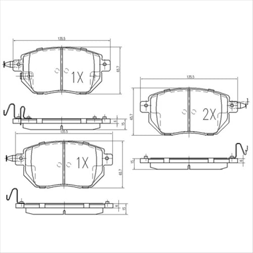 FARGO FRONT BRAKE PADS NISSAN MURANO 03- (757.0) DB1516FP