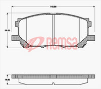 Remsa DB1517 UC FRONT DISC BRAKE PADS - TOYOTA HARRIER 03-