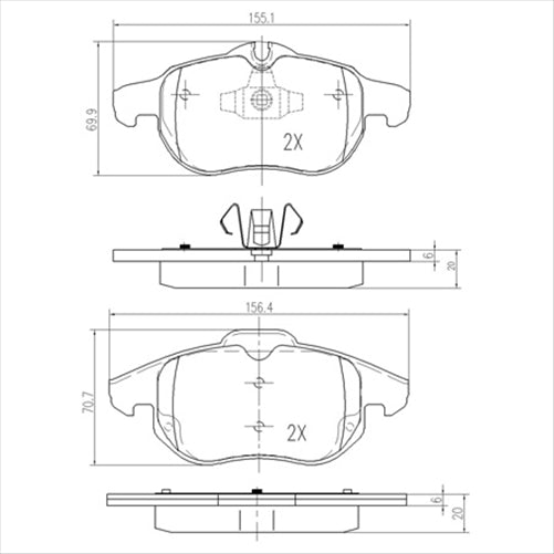 FARGO FRONT BRAKE PADS GMC VECTRA 15 03- (556.0) DB1664FP