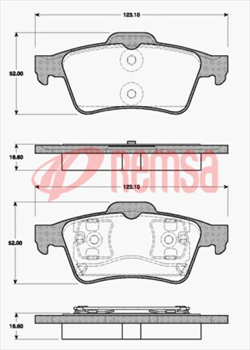 Remsa DB1665 UC REAR DISC BRAKE PADS - FORD FOCUS 04-