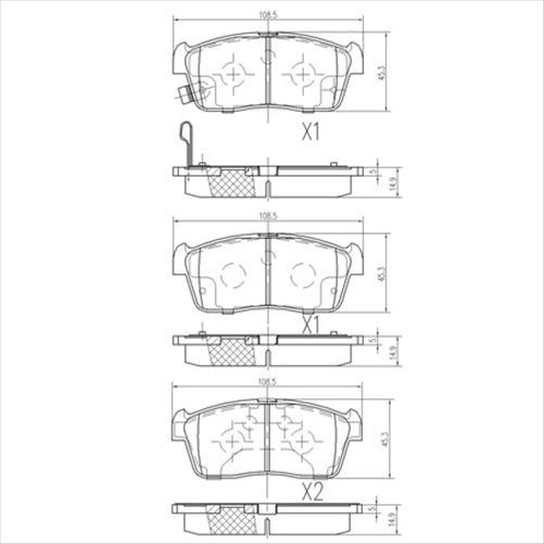 FRONT BRAKE PADS GMC SUZUKI CRUZE IGNIS (430.0) DB1674FP