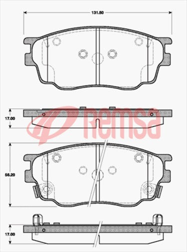 Remsa DB1682 UC FRONT DISC BRAKE PADS - MAZDA MAZDA 6 GG 02-