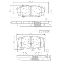 FARGO REAR BRAKE PADS MITSUBSHI LANCER AIRTREK FARGO  DB1686FP use DB1686PS