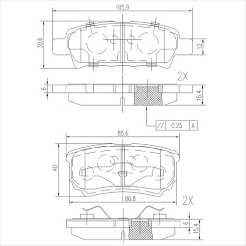 REAR BRAKE PADS MITSUBSHI LANCER AIRTREK FARGO  DB1686FP use DB1686PS DB1686FP
