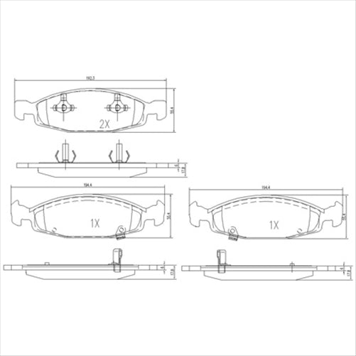 FARGO FRONT BRAKE PADS CHEROKEE JEEP GRAND CHEROKEE -20 DB1715FP