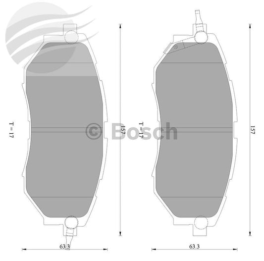 Brake Pad Fr Sub Outback B15 Bosch Brake - Db1722bl