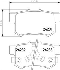 PROSELECT REAR BRAKE PADS - HONDA CRV CERAMIC 05-12