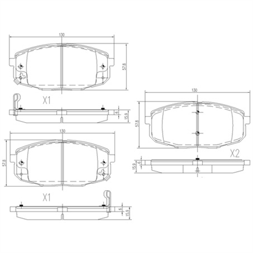 HI-Q FRONT BRAKE PAD SET- HYUNDAI KIA 58101-2LA00