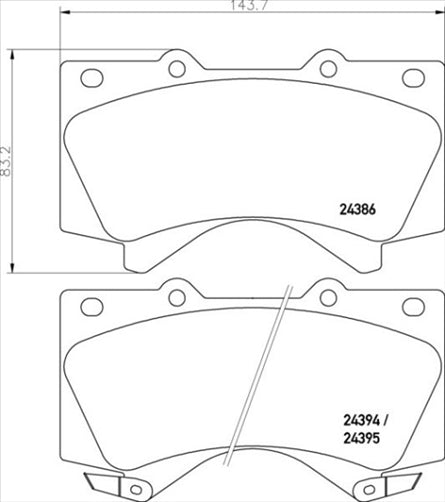 PROSELECT FRONT BRAKE PADS - TOYOTA LANDCRUISER 200 SERIES 7 CERAMIC