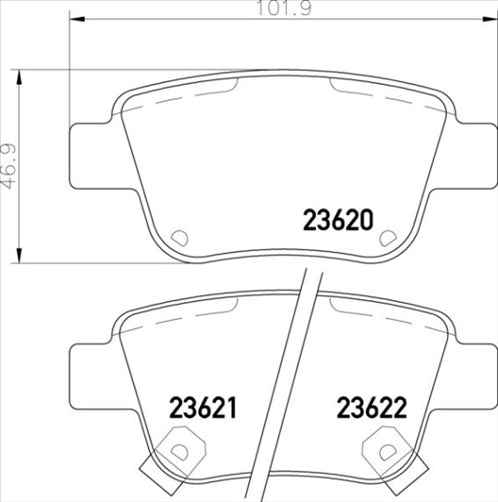 PROSELECT REAR DISC BRAKE PADS - TOYOTA ESTIMA ACR50 CERAMIC 06-09