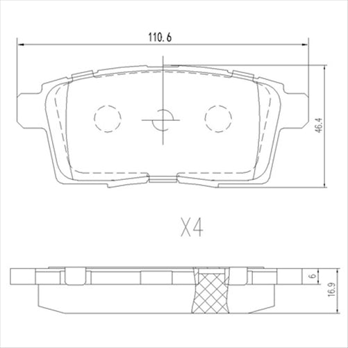 REAR BRAKE PADS MAZDA MPV 05- CX7 DB1917F