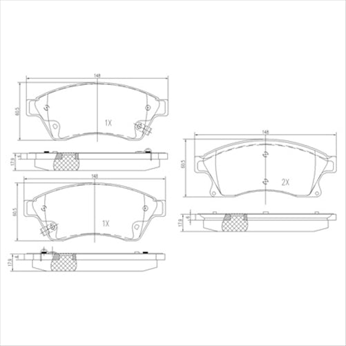 PROSELECT BRAKE PAD SET HOLDEN CRUIZE / ASTRA 300MM ROTORS