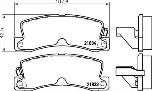 PROSELECT REAR BRAKE PADS - TOYOTA CAMRY CERAMIC 87-99