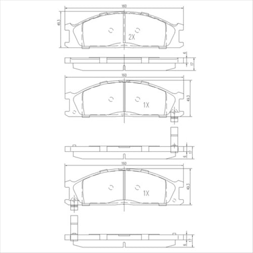 FRONT BRAKE PADS SET NISSAN (109.1) DB438F